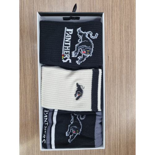 PANTHERS 3 PACK COMBO SOCK GIFT BOX NRL