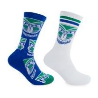 WARRIORS CREW SOCKS 2 PACK NRL