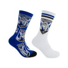 BULLDOGS CREW SOCKS 2 PACK NRL