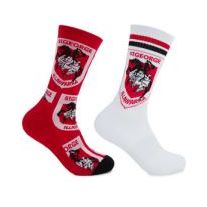 DRAGONS CREW SOCKS 2 PACK NRL