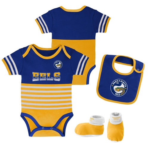 EELS 3PC CREEPER, BIB & BOOTIE SET NRL