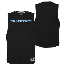 Load image into Gallery viewer, SHARKS WORDMARK MUSCLE TEE NRL