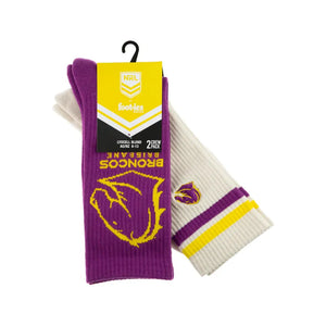 BRONCOS 2 PACK SOCKS NRL