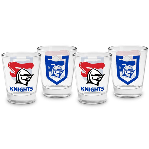 KNIGHTS SET OF 4 SHOT GLASSES NRL