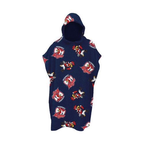 ROOSTERS YOUTH HOODED BEACH TOWEL NRL