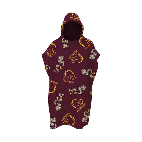 BRONCOS YOUTH HOODED BEACH TOWEL NRL