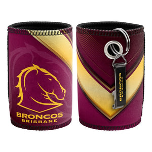 BRONCOS CAN COOLER & BOTTLE OPENER NRL