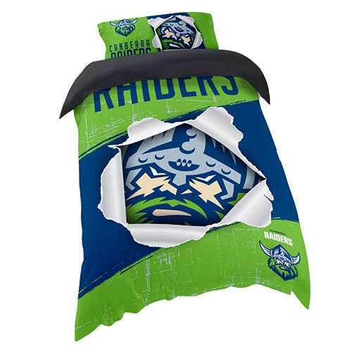 RAIDERS KING QUILT COVER SET NRL